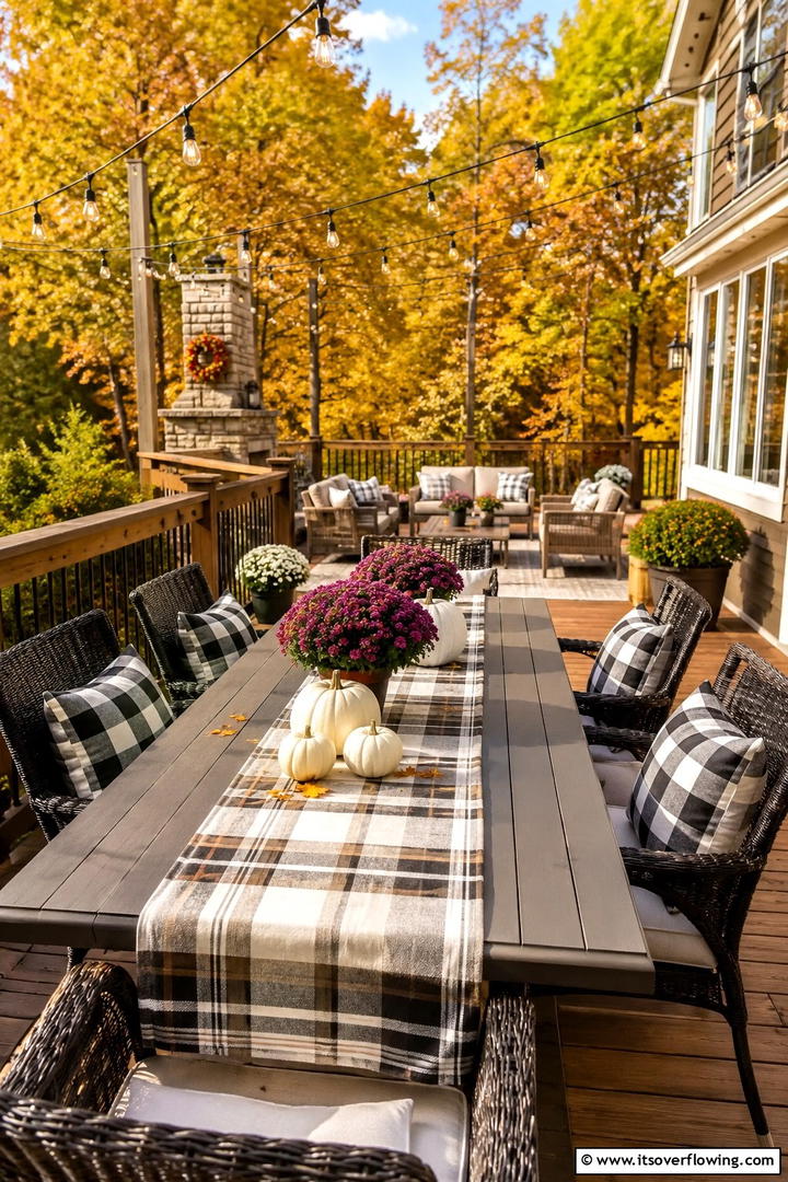 Outdoor Dining Area Fall Setting - 50 Fall Decor Ideas for A Cozy Seasonal Refresh at Home