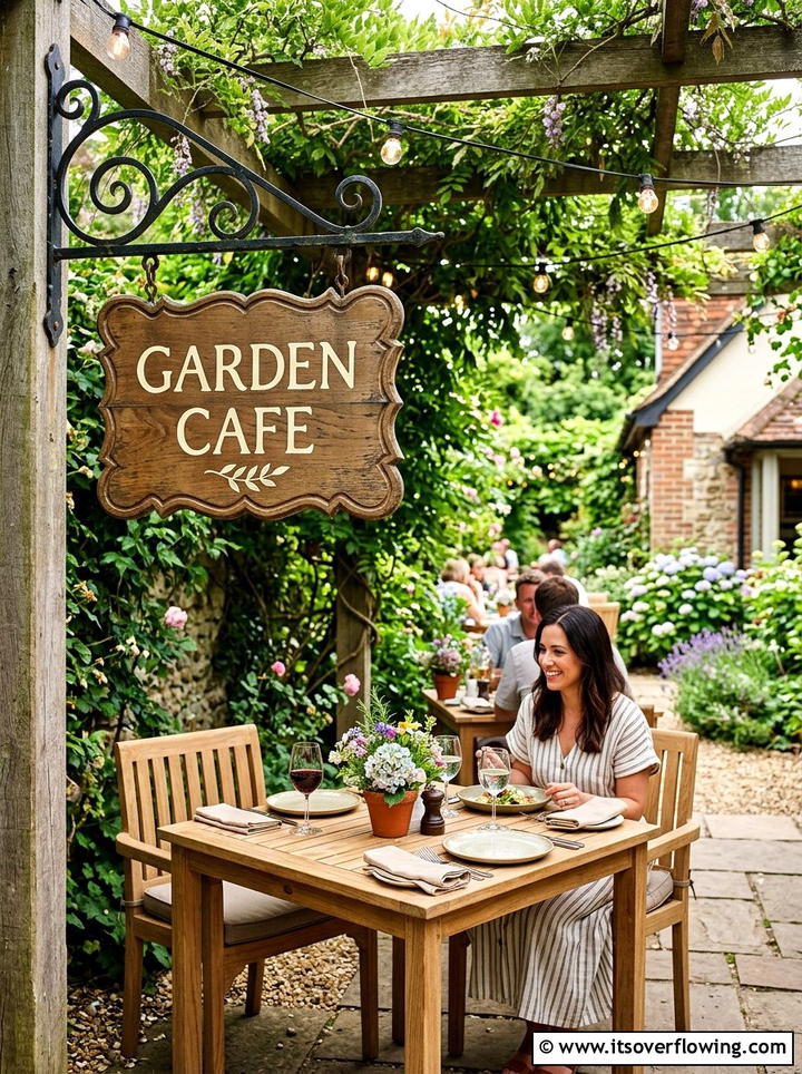 Outdoor Dining Area Sign - 25 garden decor ideas with signs