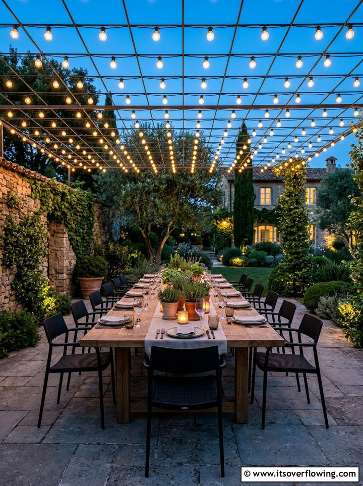 Outdoor Dining Lights - 25 cheap garden ideas with string lights