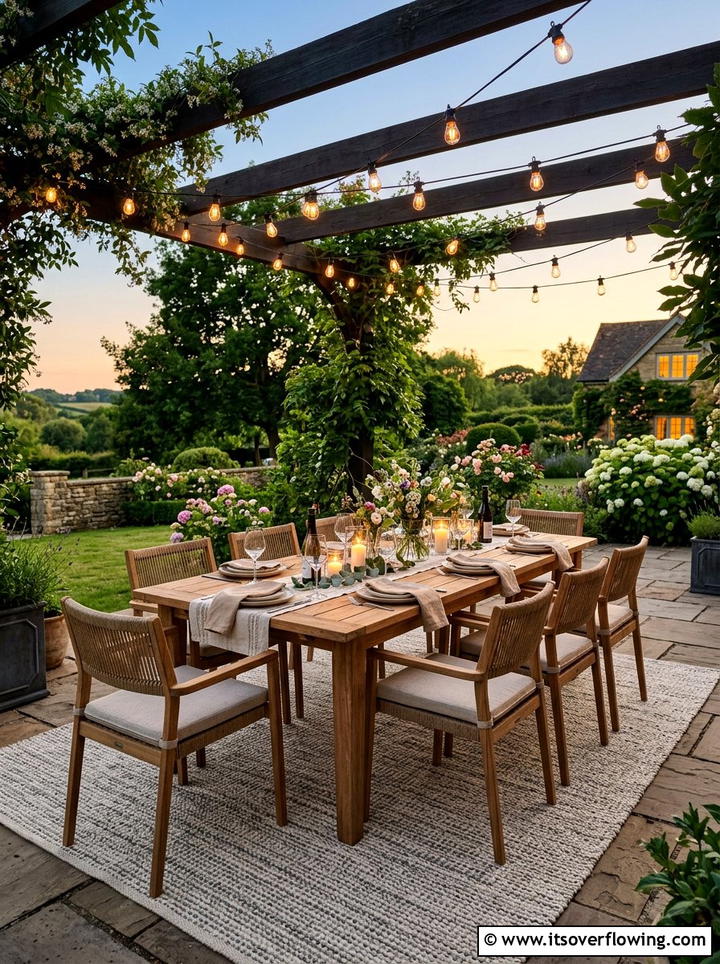 Outdoor Dining Set - 25 backyard ideas for narrow yards