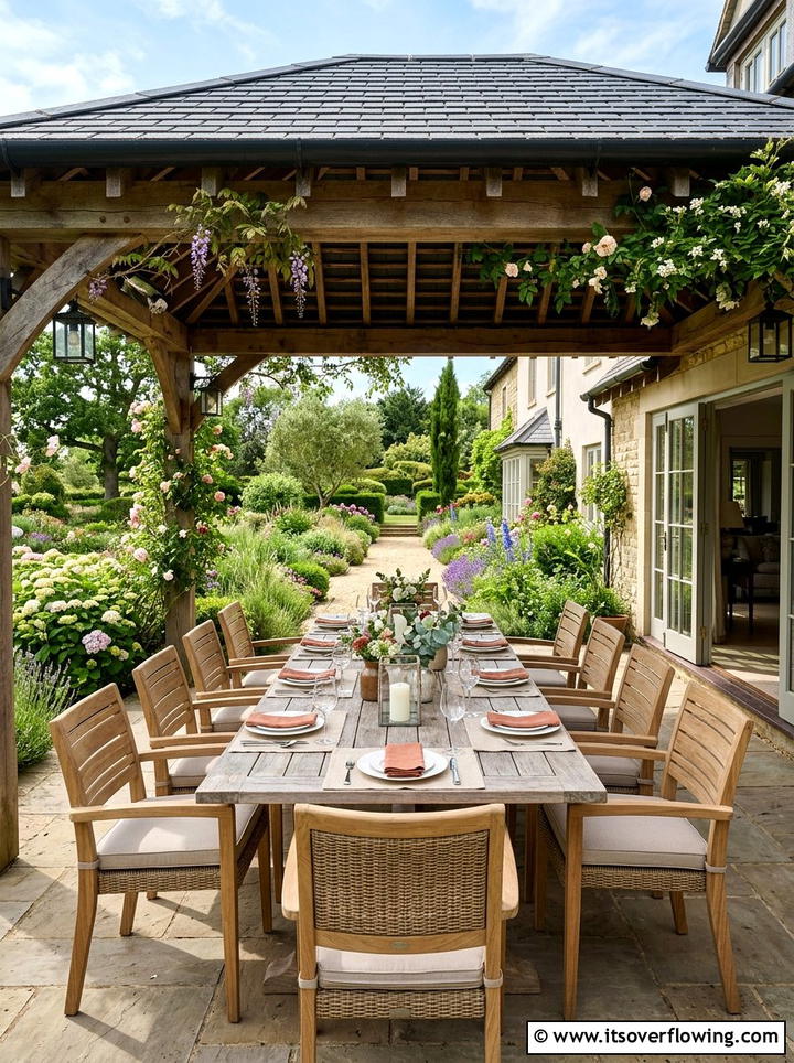 Outdoor Dining Set - 25 garden decor ideas for large gardens