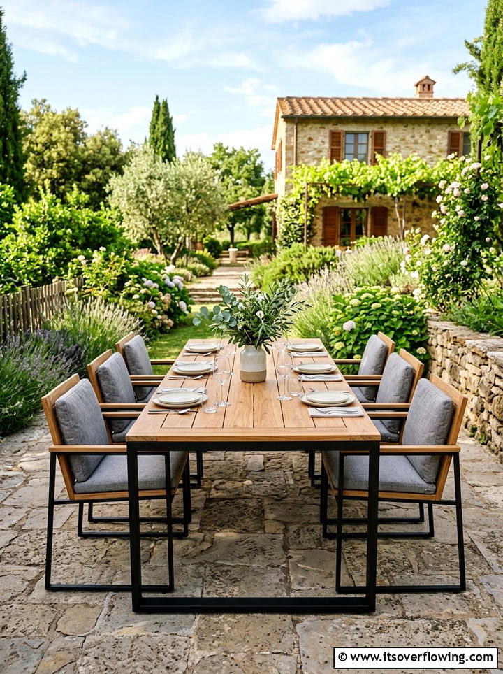 Outdoor Dining Set - 25 backyard decorating ideas with modern accents