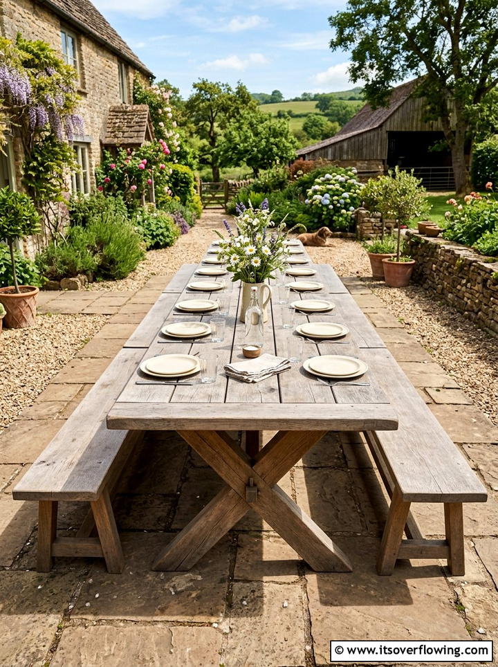 Outdoor Dining Table - 25 backyard ideas with rustic style
