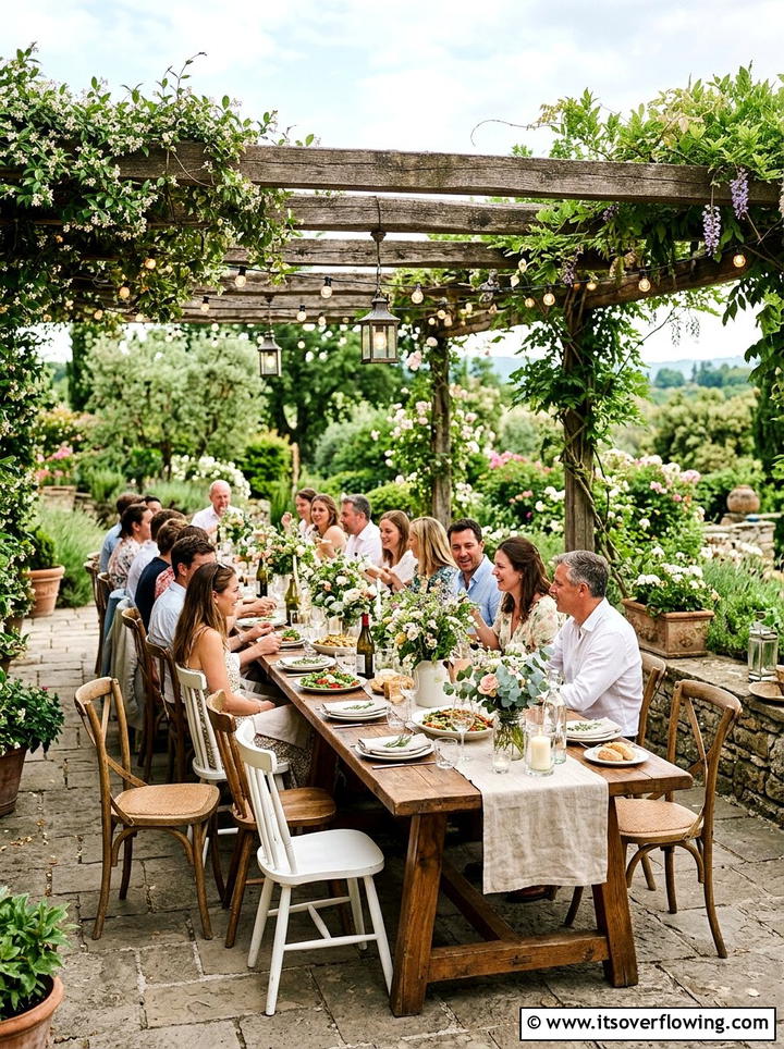 Outdoor Dining Table - 25 backyard decorating ideas with farmhouse accents