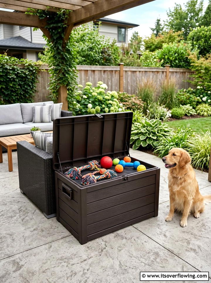 Outdoor Dog Toy Box - 25 backyard ideas for dogs
