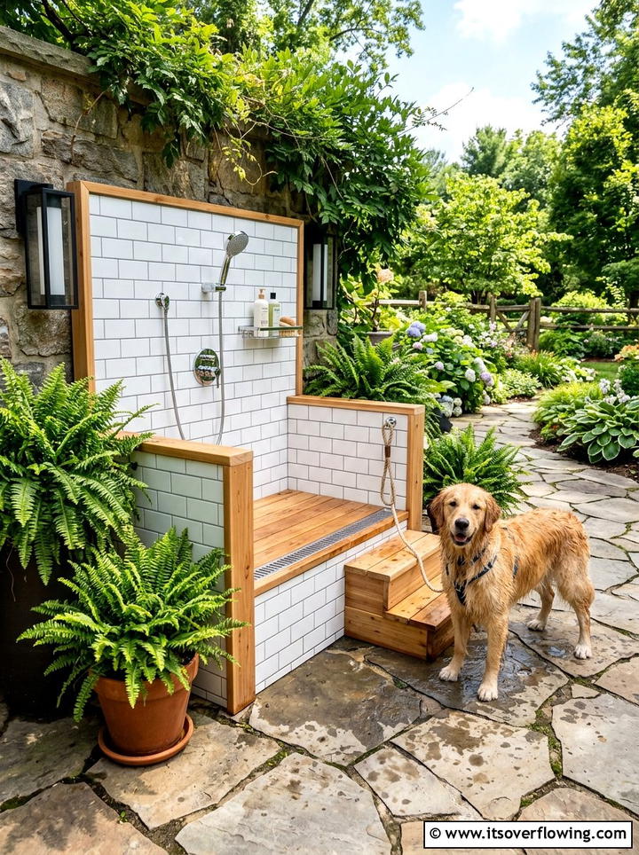 Outdoor Dog Wash Station - 25 backyard decorating ideas with pet friendly setup