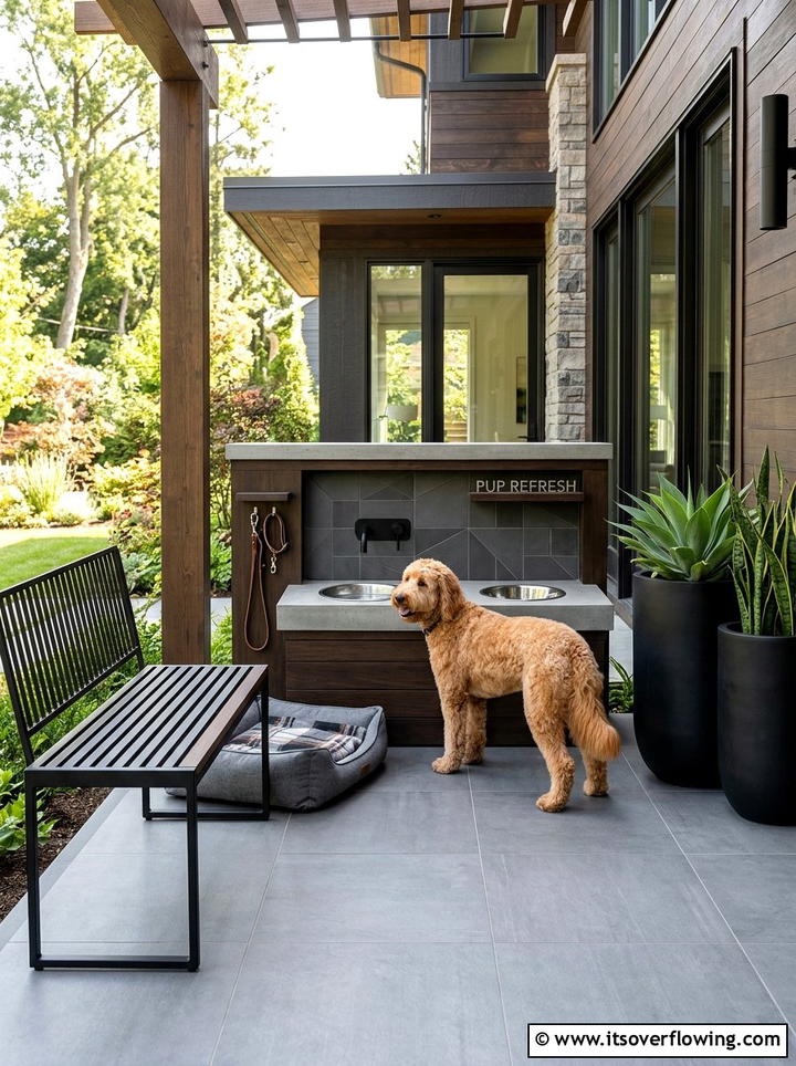 Outdoor Dog Water Station - 25 front porch ideas with dog friendly setup