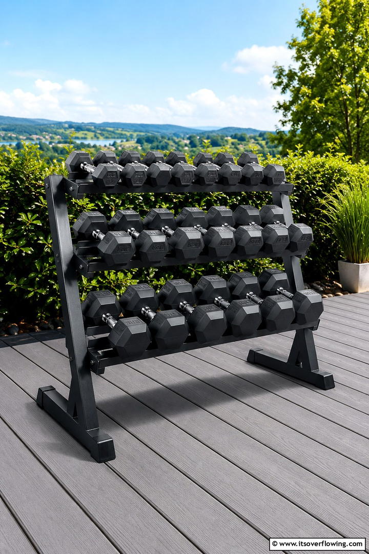 Outdoor Dumbbell Rack Workout - 30 Outdoor Gym Ideas to Create a Fresh Air Fitness Zone