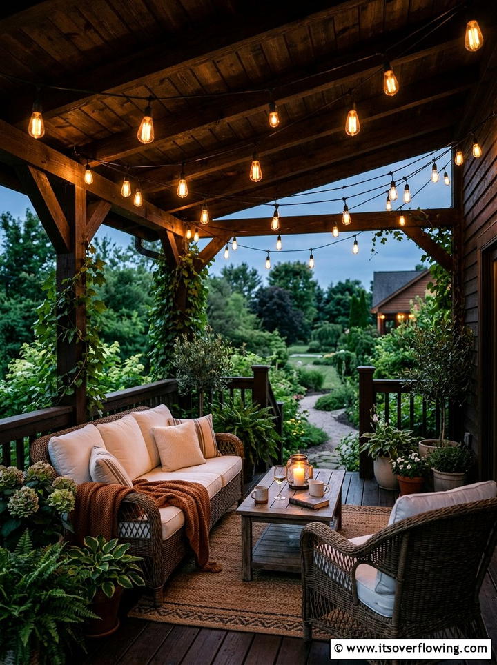 Outdoor Edison String Lights - 25 front porch ideas on a budget