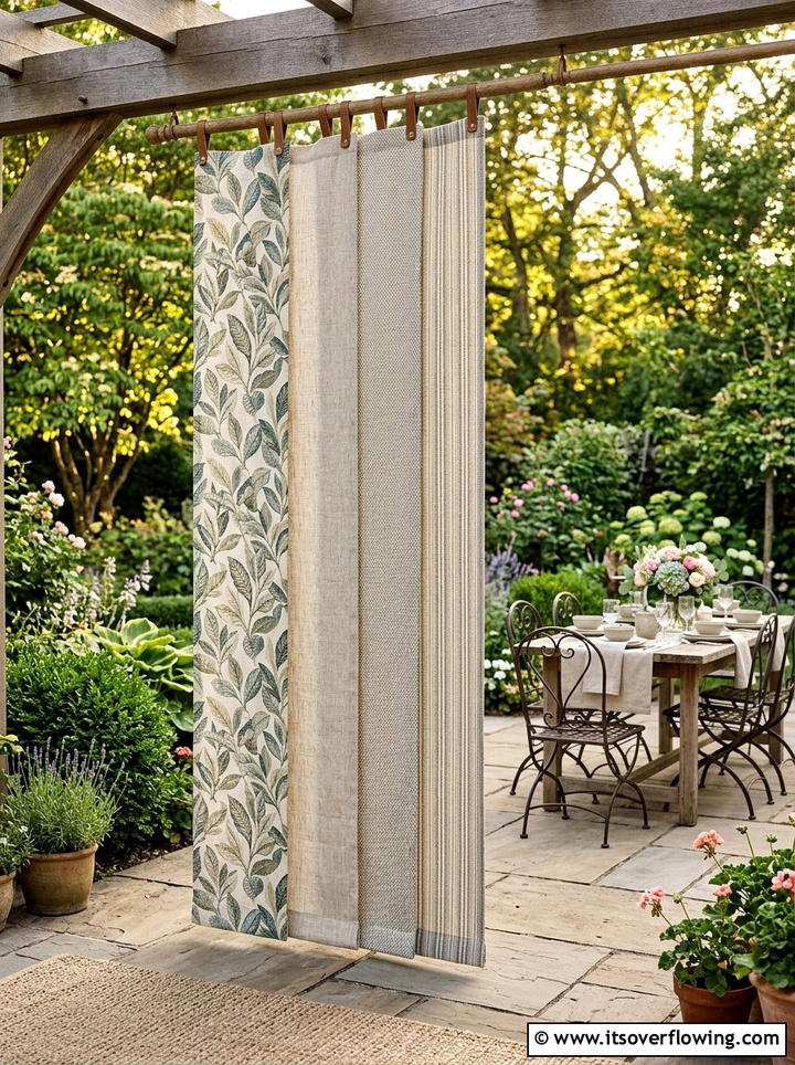 Outdoor Fabric Banners - 25 upcycled garden ideas with fabric scraps