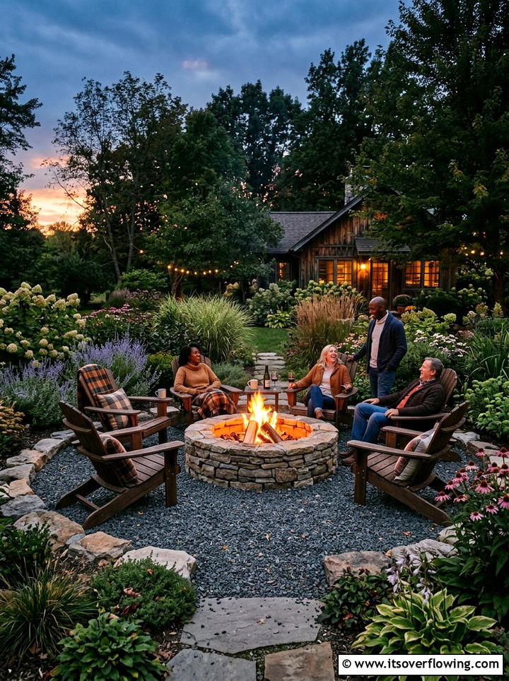 Outdoor Fire Pit - 25 backyard ideas with garden and lawn