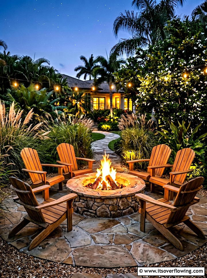 Outdoor Fire Pit Area - 25 garden ideas for tropical style