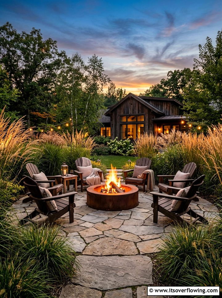 Outdoor Fire Pit Lounge - 25 creative garden ideas for large yards