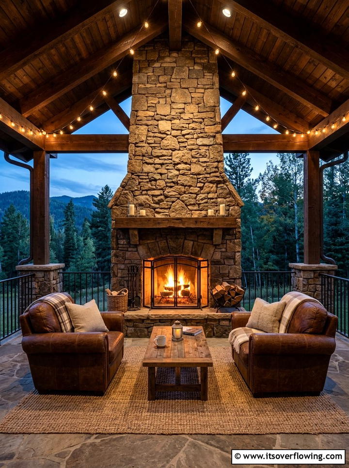 Outdoor Fireplace Porch - 25 front porch ideas for rainy climates
