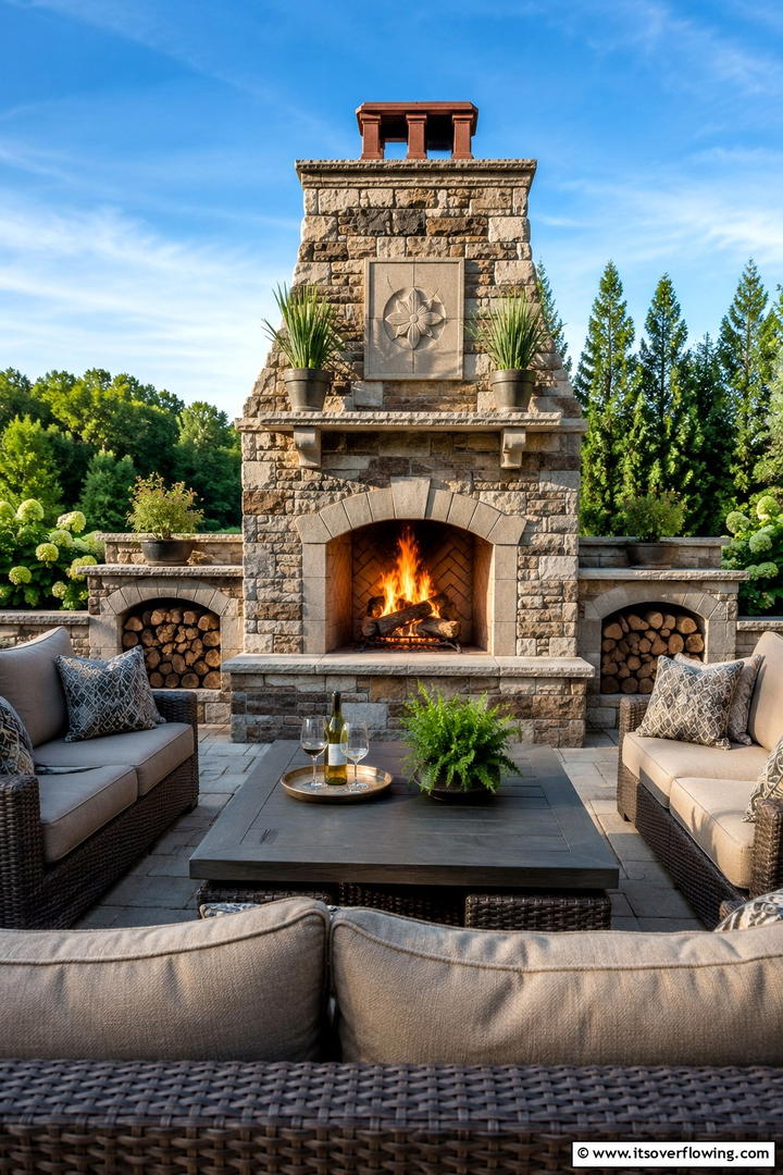 Outdoor Fireplace Style Fire Pit - 30 Rustic Fire Pit Ideas for Cozy Outdoor Gatherings