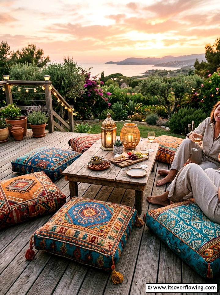Outdoor Floor Cushions - 25 garden decor ideas for renters