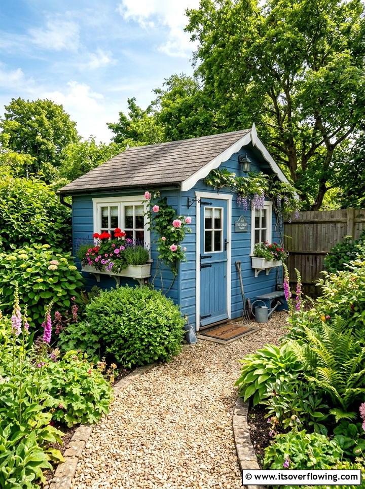 Outdoor Garden Shed - 25 backyard ideas with garden and lawn