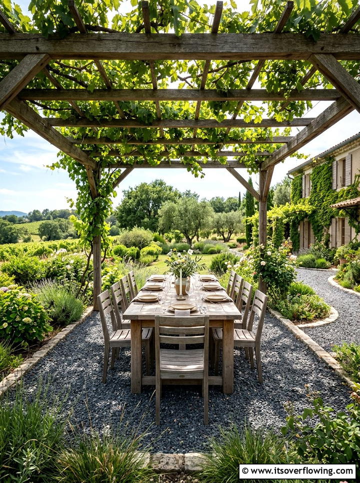 Outdoor Gravel Dining Area - 25 garden ideas with gravel