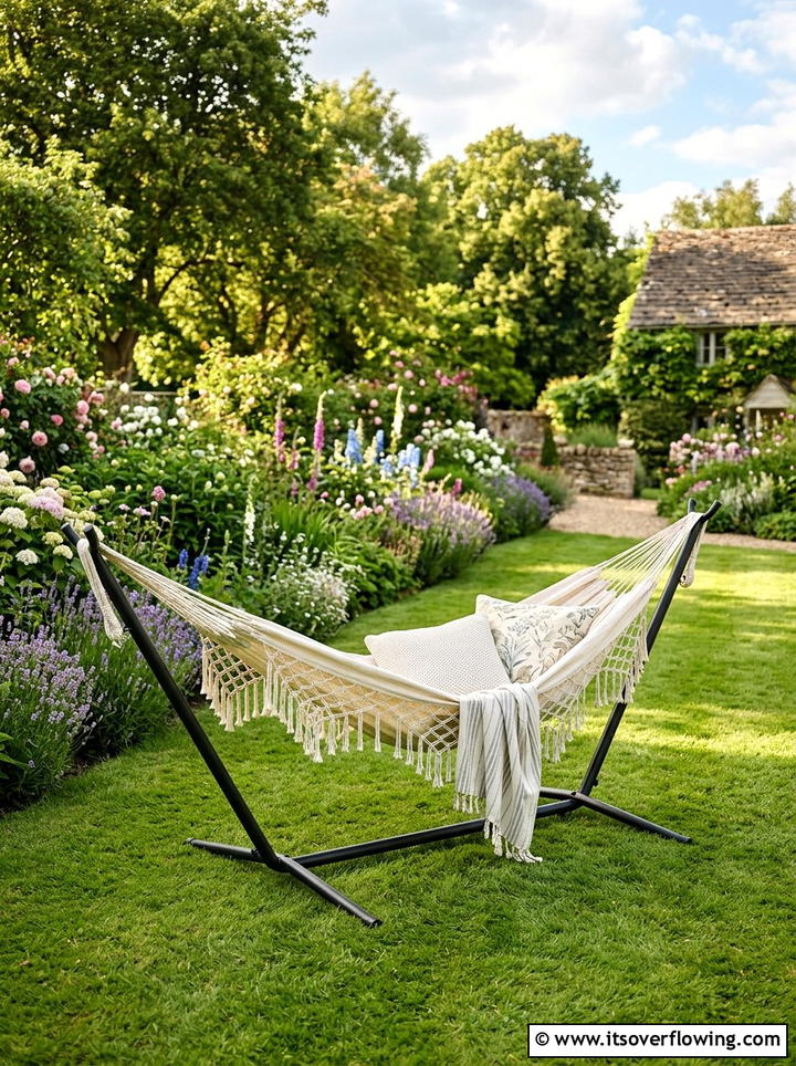Outdoor Hammock With Stand - 25 garden decor ideas for relaxing spaces