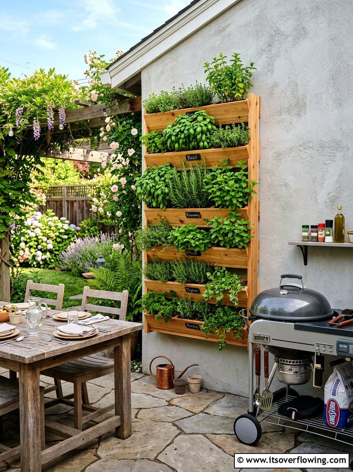 Outdoor Herb Garden - 25 backyard ideas with living wall