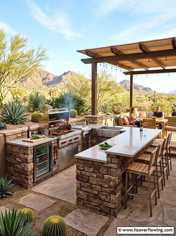 Outdoor Kitchen - 25 backyard ideas with desert landscape
