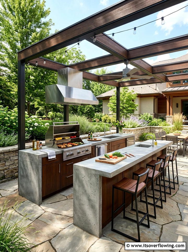 Outdoor Kitchen - 25 backyard ideas with modern landscape