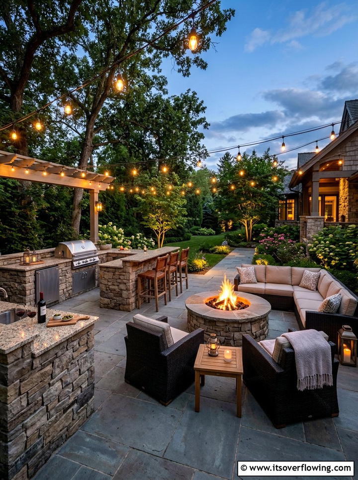 Outdoor Kitchen Fire Pit - 25 backyard ideas with fire pit