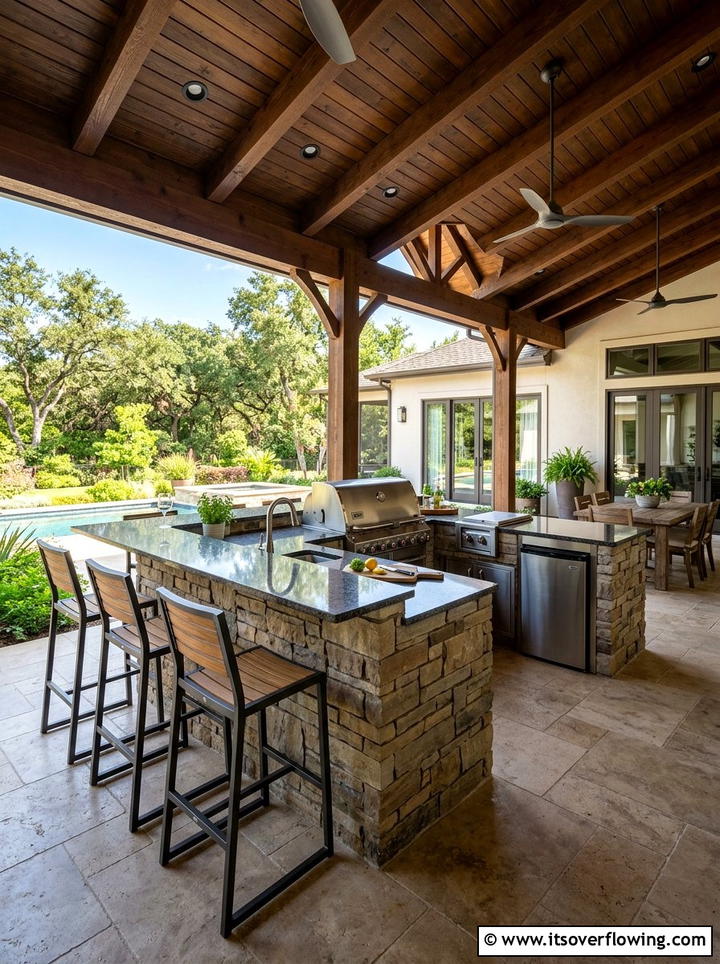 Outdoor Kitchen Island - 25 front porch ideas for hot climates