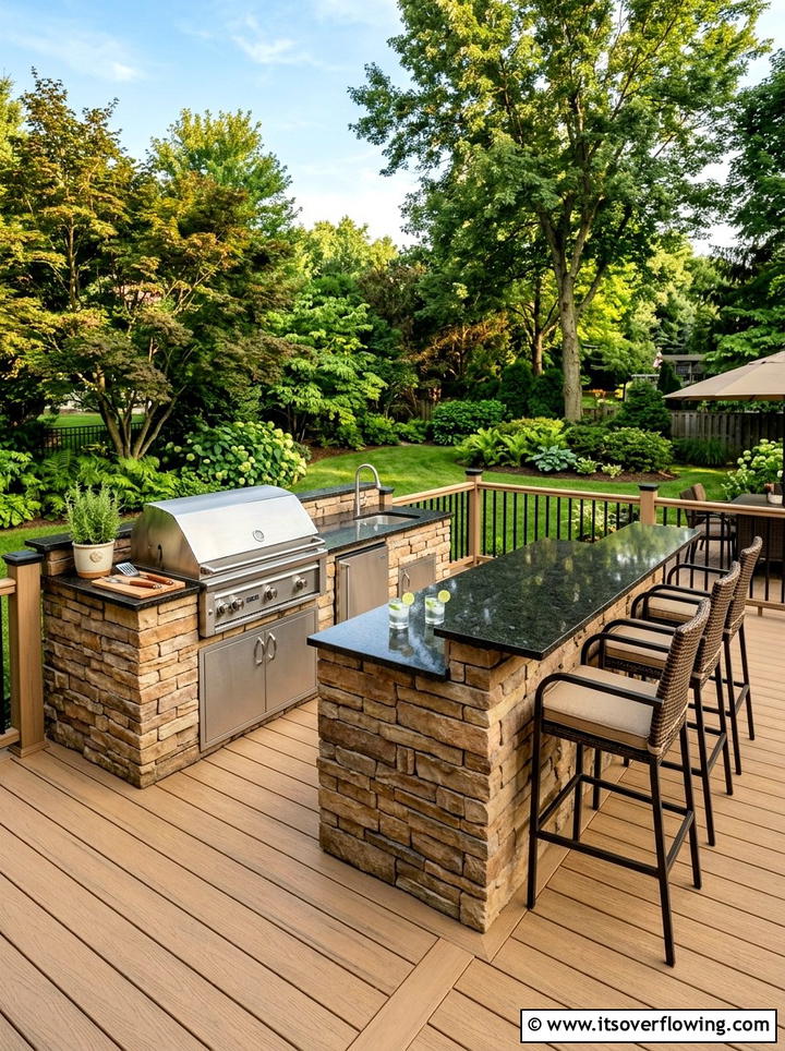 Outdoor Kitchen On Composite Deck - 25 backyard ideas with composite deck