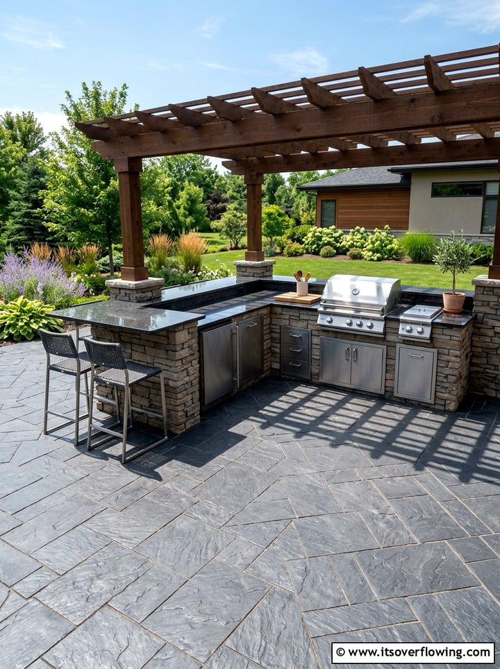 Outdoor Kitchen Paver Base - 25 backyard ideas with pavers