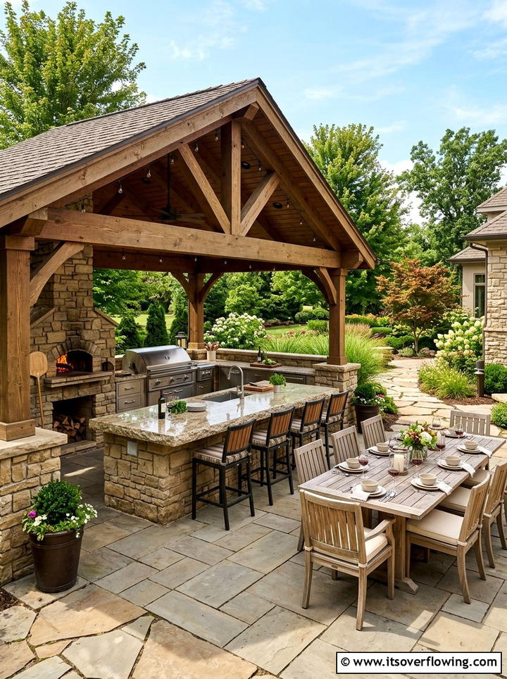 Outdoor Kitchen Pavilion - 25 backyard ideas with shade structures