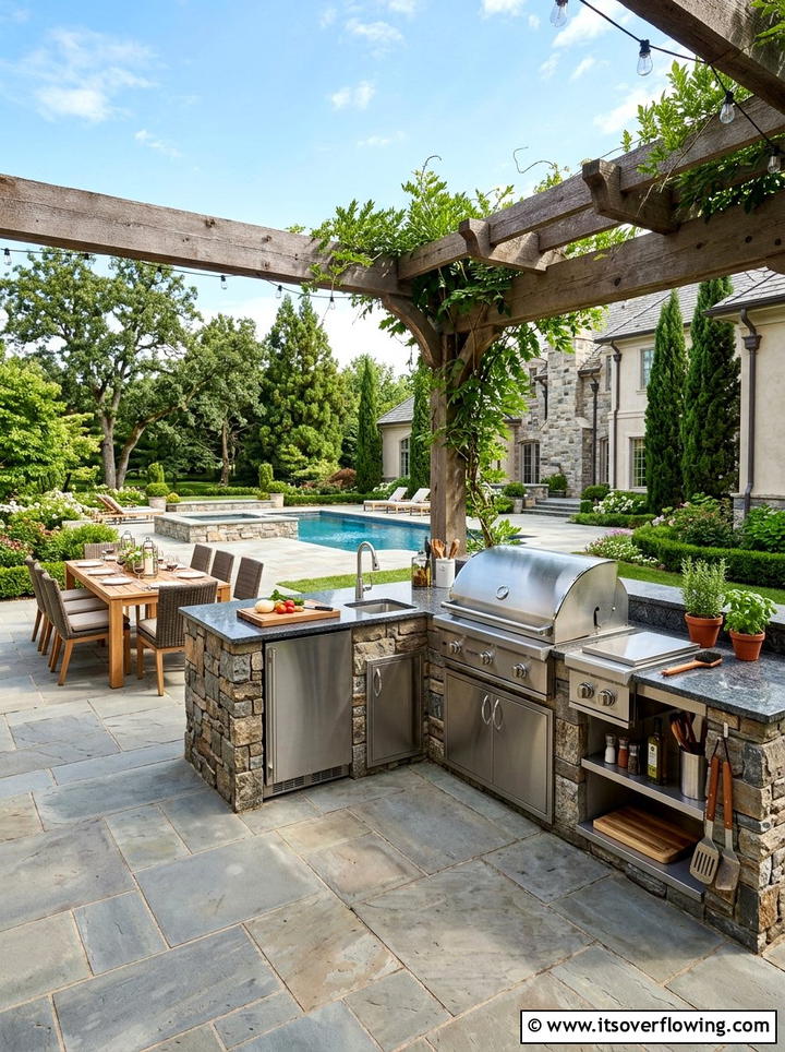 Outdoor Kitchen Station - 25 garden decor ideas for large gardens