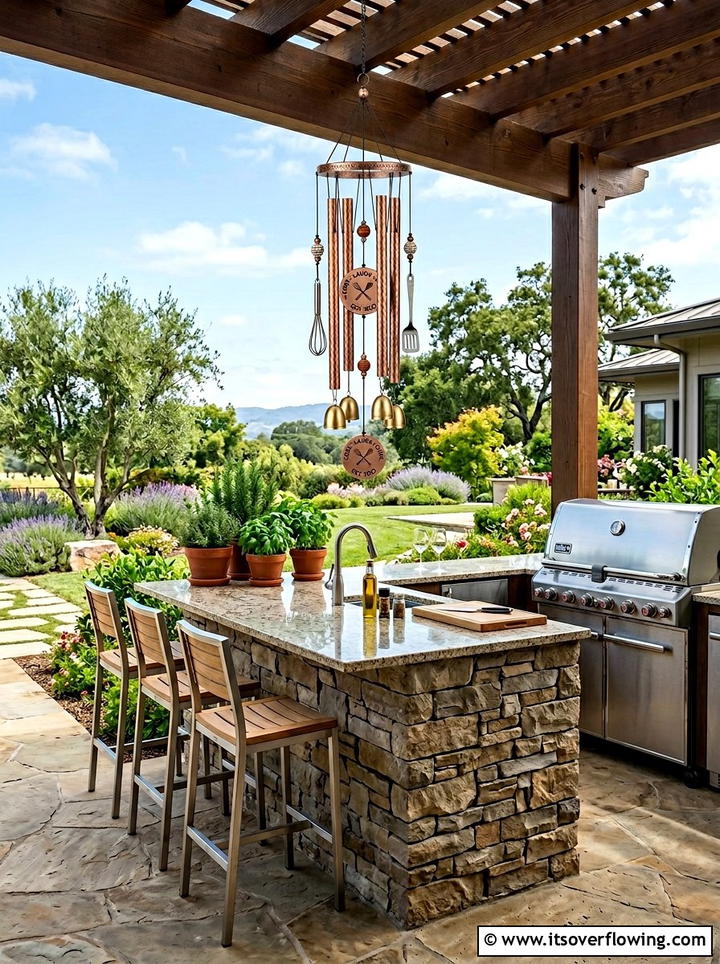 Outdoor Kitchen Wind Chime - 25 backyard decorating ideas with wind chimes