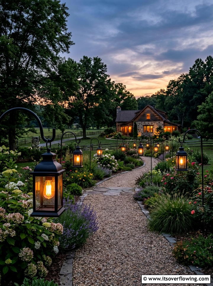 Outdoor Lantern Lighting - 25 garden decor ideas with farmhouse accents