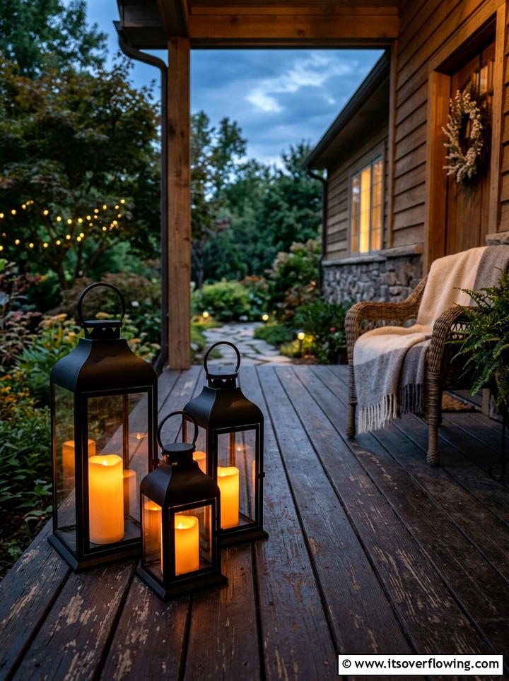 Outdoor Lantern Lighting - 25 front porch decor ideas with rustic accents