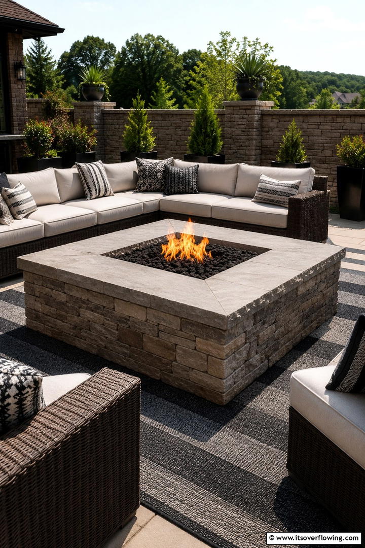 Outdoor Living Room Stone Pit - 30 Elegant Stone Fire Pit Ideas for Backyard Entertaining