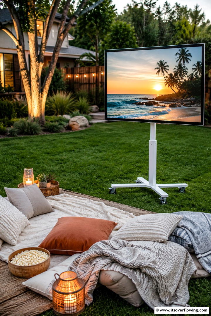 Outdoor Lounge Connectivity - 30 Outdoor TV Ideas for Entertainment Under the Sky