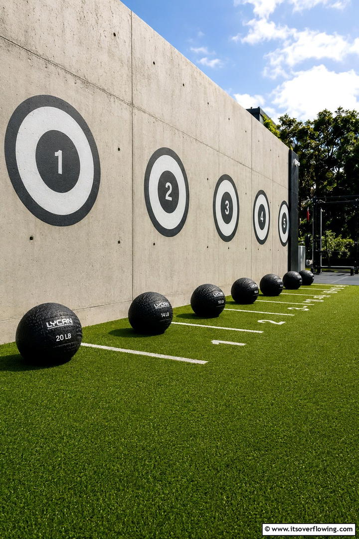 Outdoor Medicine Ball Circuit - 30 Outdoor Gym Ideas to Create a Fresh Air Fitness Zone
