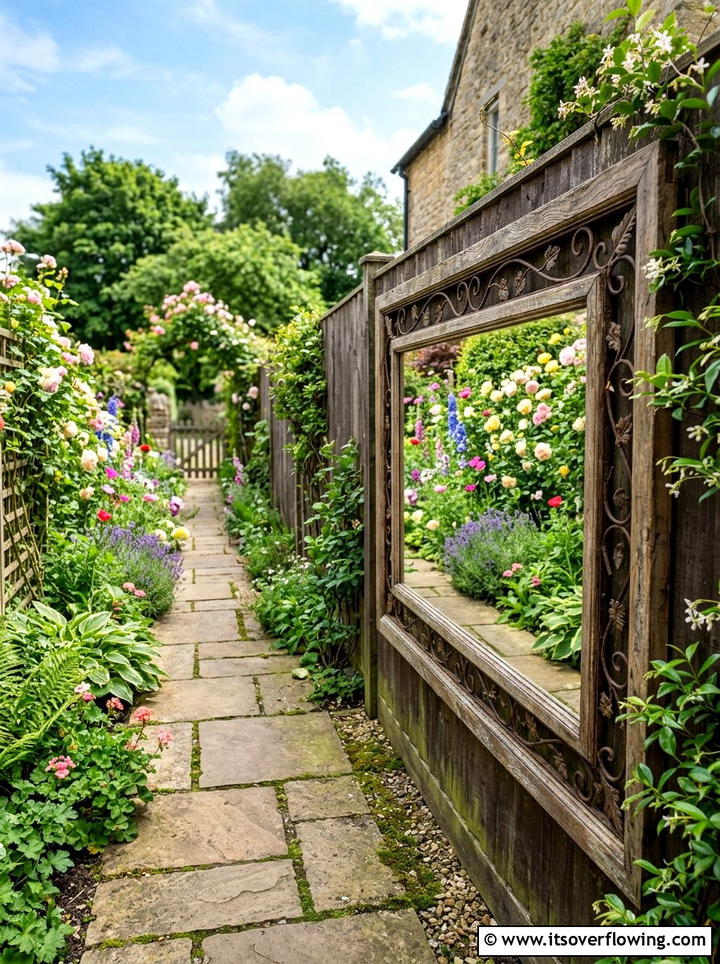 Outdoor Mirror Decor - 25 creative garden ideas for narrow spaces