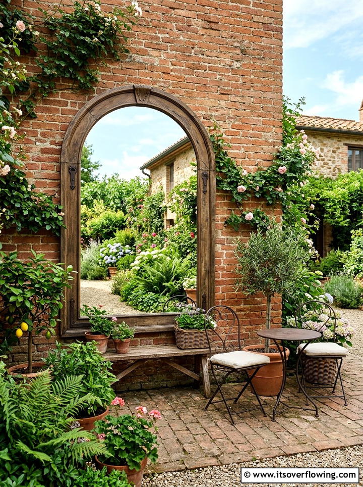 Outdoor Mirror Decor - 25 garden ideas for courtyards