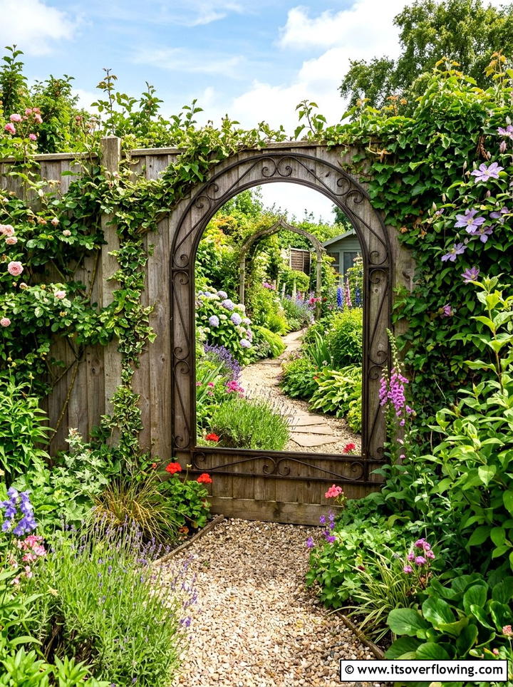 Outdoor Mirror Decor - 25 garden ideas for side yards