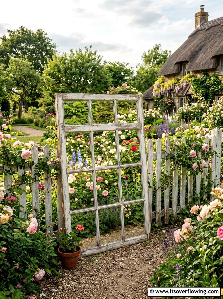 Outdoor Mirror Window Frames - 25 backyard decorating ideas with old window decor