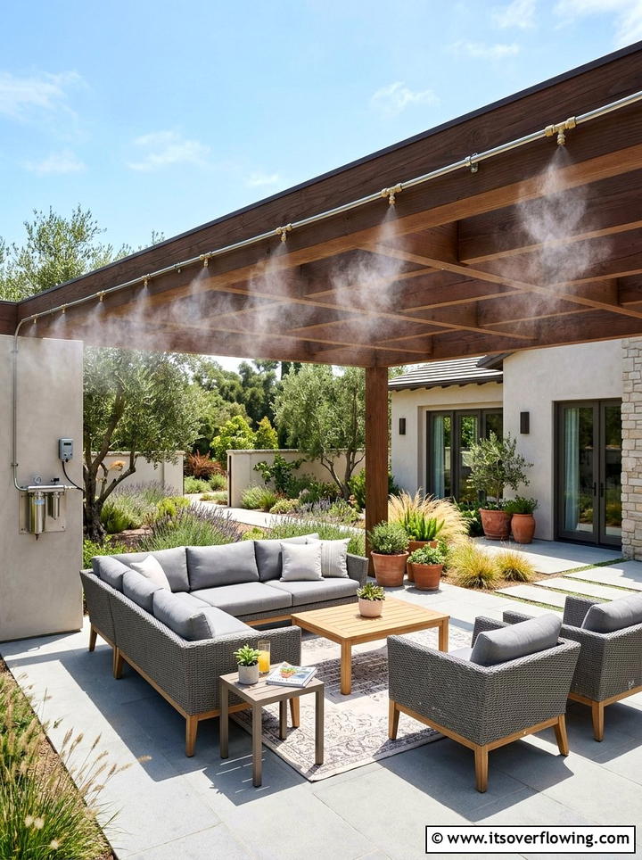 Outdoor Misting System - 25 garden ideas for hot climate