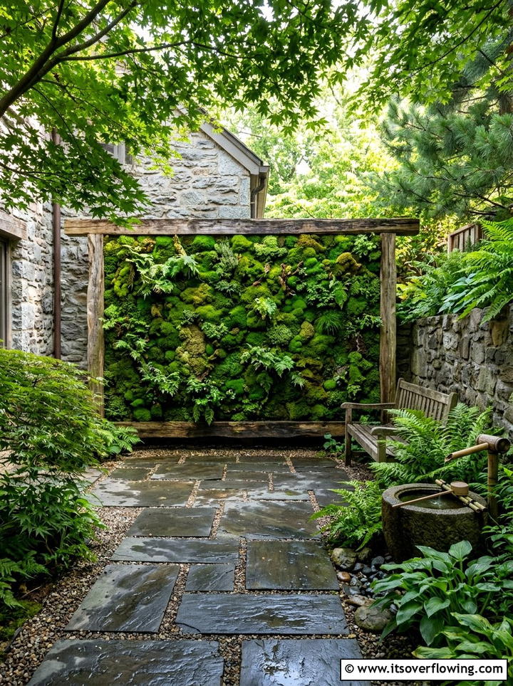 Outdoor Moss Wall - 25 garden ideas with wall decor
