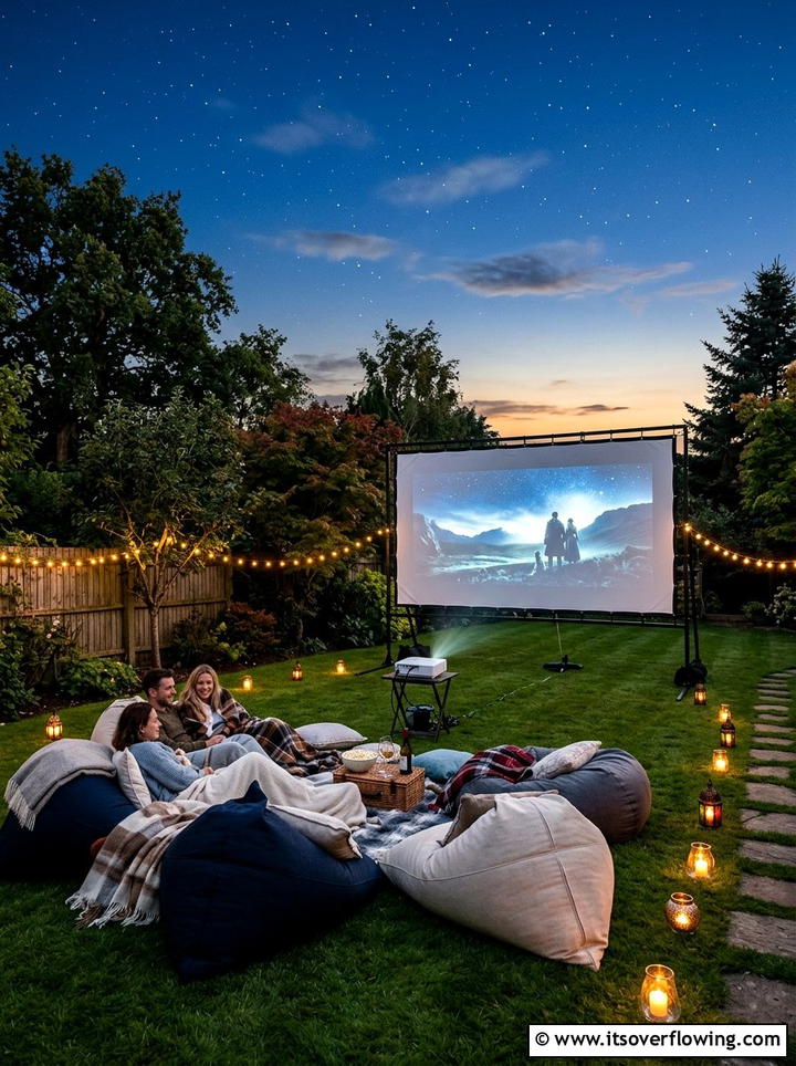Outdoor Movie Screen - 25 garden decor ideas for birthdays