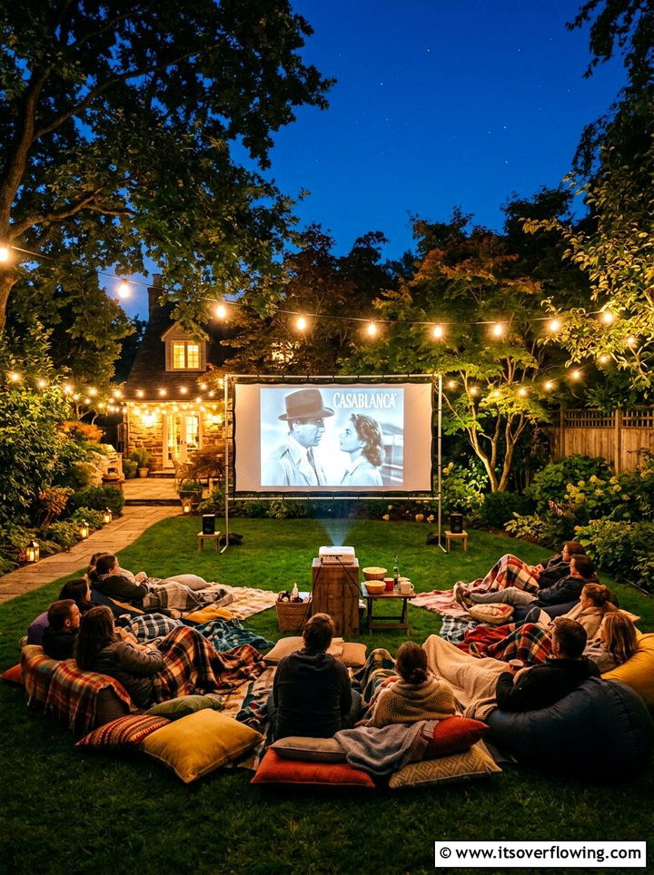 Outdoor Movie Screen - 25 backyard ideas for entertaining