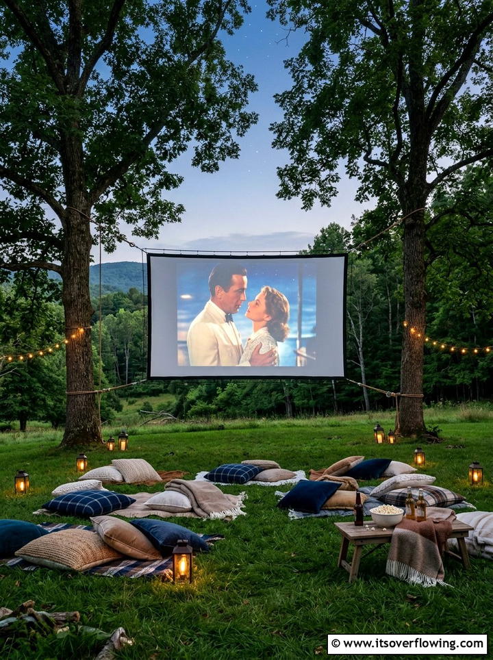 Outdoor Movie Screen - 25 backyard ideas on a budget