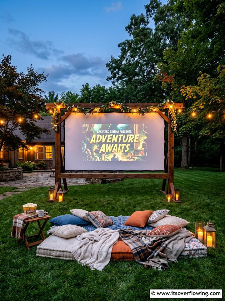 Outdoor Movie Screen - 25 backyard ideas for weekend projects