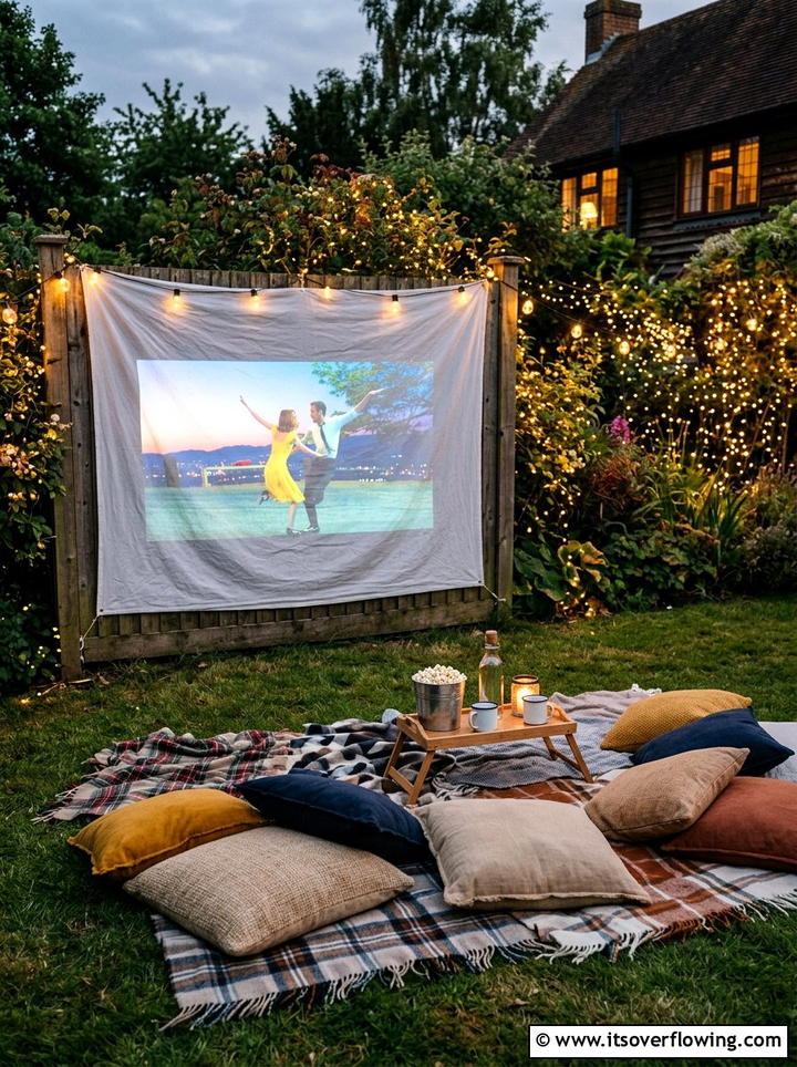 Outdoor Movie Screen - 25 backyard ideas with boho style