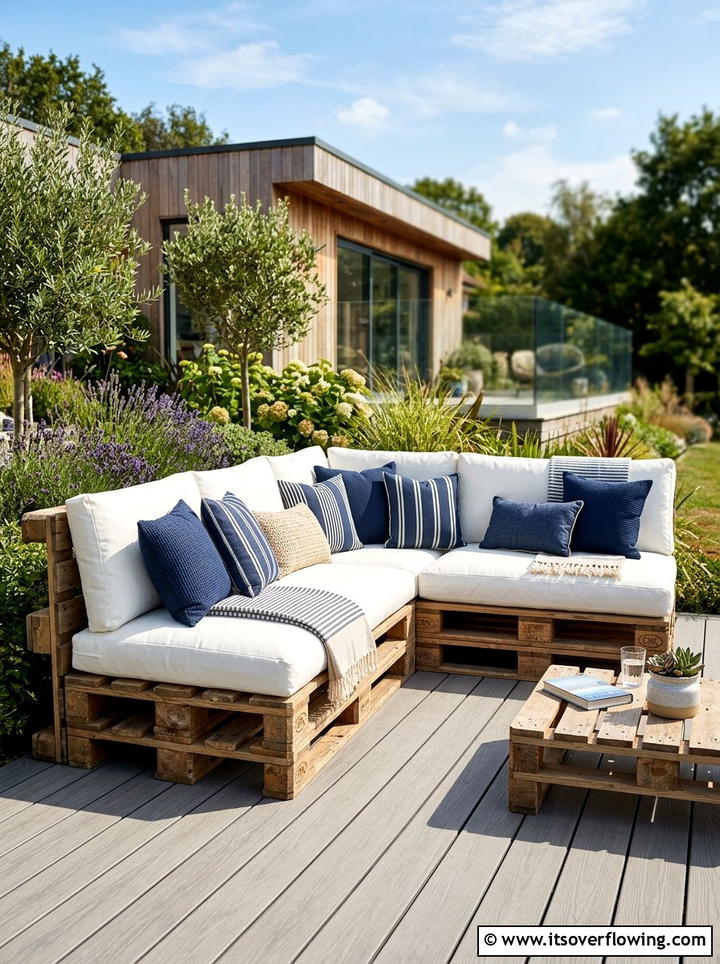 Outdoor Pallet Sofa - 25 garden ideas with old furniture